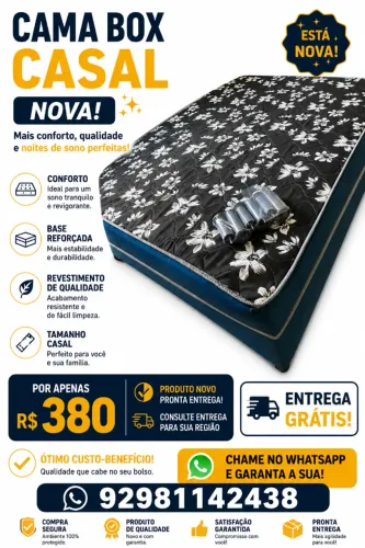 Cama box de casal nova 