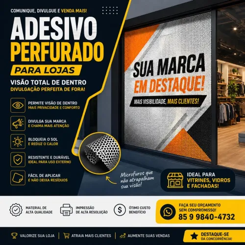 Adesivo perfurado para lojas