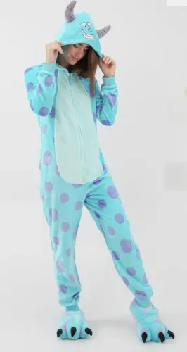 Macacão pijama mostros s.a + pantufa