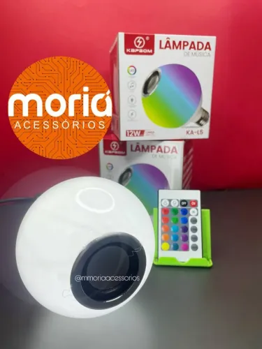 Lâmpada Bluetooth Musical RGB Som Integrado Iluminação Colorida Bocal Normal
