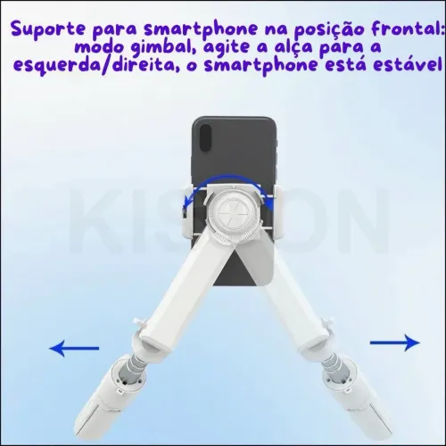 Gimbal bastão self Estabilizador imagem 2 eixos - Luz preenchimento, vara selfi