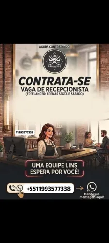 Vaga de recepcionista freelancer 