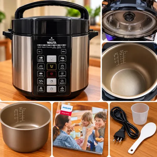 Panela de Pressão Elétrica Philips Walita RI3136 - Inox