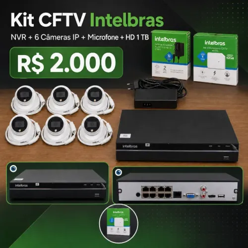Kit CFTV completo IP Intelbras