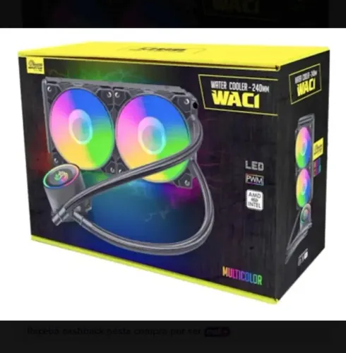 Water Cooler K-Mex WACI 240mm 2 Coolers RGB Intel/AMD Preto