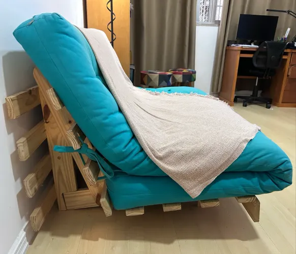 Sofa Cama Casal Futon Oriental Madeira Maciça