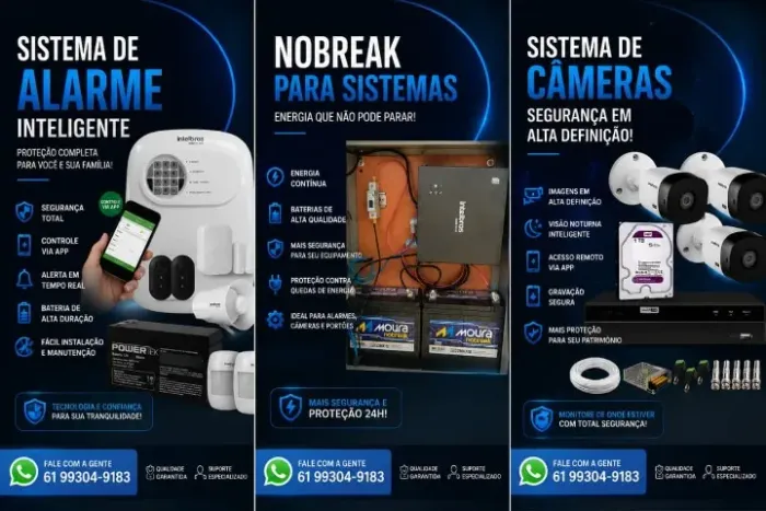 CÂMERAS EM GERAL (CFTV) ALARMES MONITORADOS INTERFONES COLETIVOS VÍDEO PORTEIRO COLETIVO M