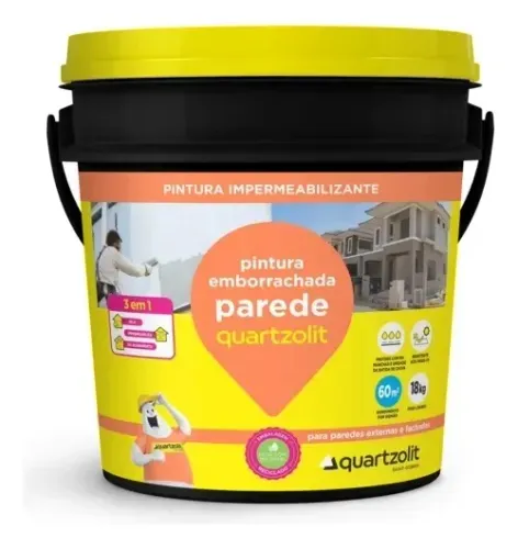 Tinta Parede Emborrachada Branca 18kg Quartzolit