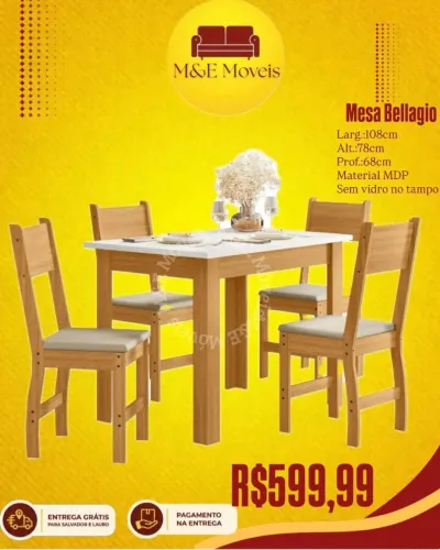 PROMOÇÃO RELÂMPAGO mesa com cadeiras entrega grátis