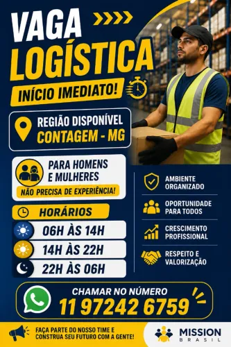 OPERADOR LOGISTICO| DIARISTA | FREELANCE| SEM EXPERIENCIA