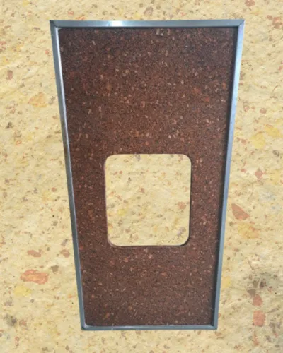Pia pedra de granito marrom com acabamento de inox sem cuba 1.20 cm x 60 cm (para retirar