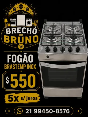 Fogão Brastemp Inox 4 bocas (gn/glp)