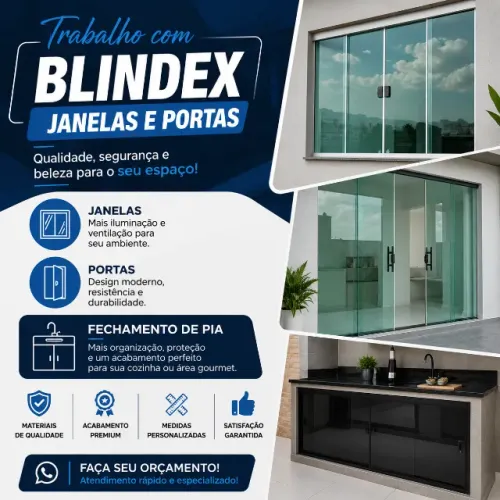 Blindex e fechamentos de pia