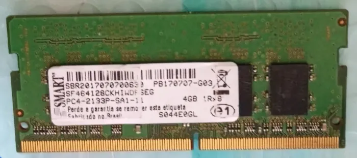 Memória RAM 4GB DDR4 SoDimm 2133MHz (Para Notebook / Mini PC) - Testada