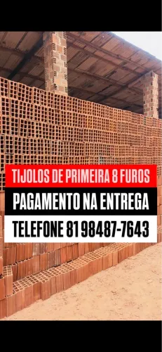 TIJOLO TIJOLOS EM OFERTA DIRETO DE FÁBRICA(PAGUE NA ENTREGA COM FRETE GRÁTIS)