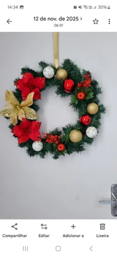 Vendo guirlanda grande e árvore de Natal completa