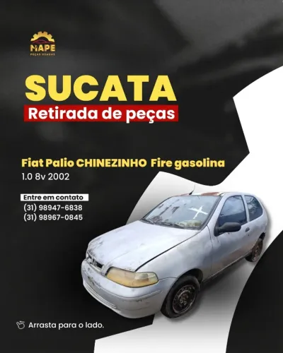 SUCATA PALIO CHINEZINHO 1.0 8V 2002 FIRE FLEX RETIRADA DE PEÇAS