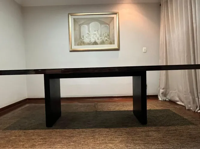 Mesa de Jantar Design Laca Preta 8 lugares