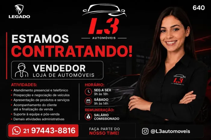 Oportunidade de Emprego (Recepção e atendimento ao cliente)