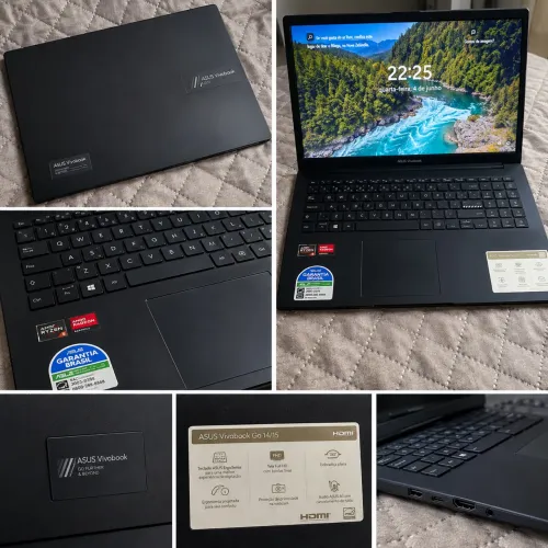 Notebook ASUS Vivobook Go 15 Ryzen 5 8GB 512GB SSD