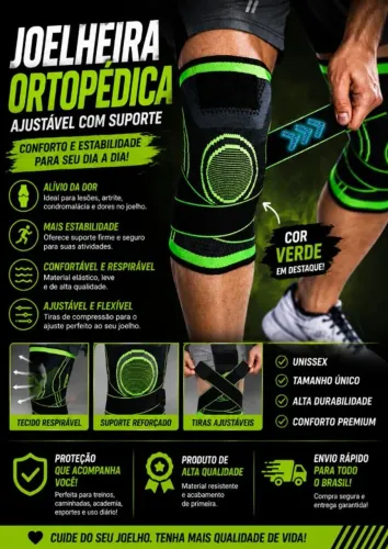 Par de joelheira de compressão ortopédica