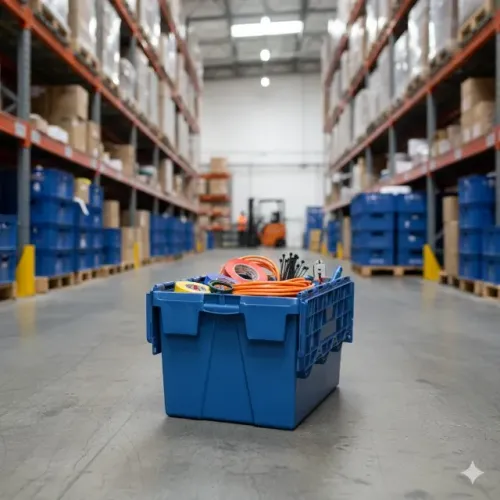Caixa Industrial Organizadora Tampa Basculante 65 Litros