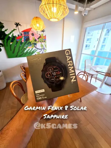 Garmin Fenix 8 47m Solar Sapphire - Preto Lacrado - ESCRITÓRIO ABC SP