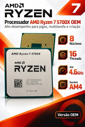 Processador Amd Ryzen 7 5700x Oem Am4 8 Núcleos - Original