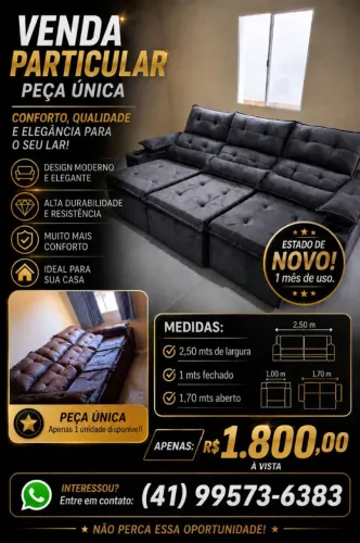 Sofá retrátil reclinável 1 mês de uso.