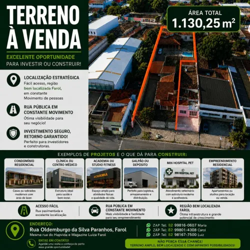 Terreno a venda. Bairro farol