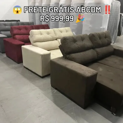 FRETE GRÁTIS ABCDM SOFÁ RETRÁTIL E RECLINÁVEL 2 METROS NOVO NA EMBALAGEM 