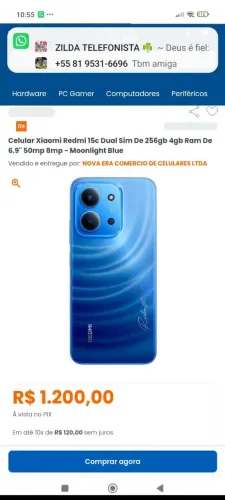Vendo um celular Redmi 15c