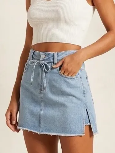 Short saia jeans tam 38 da Trama