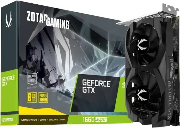 Placa de video GeForce GTX 1660 SUPER TWIN Fan. Marca Zotac