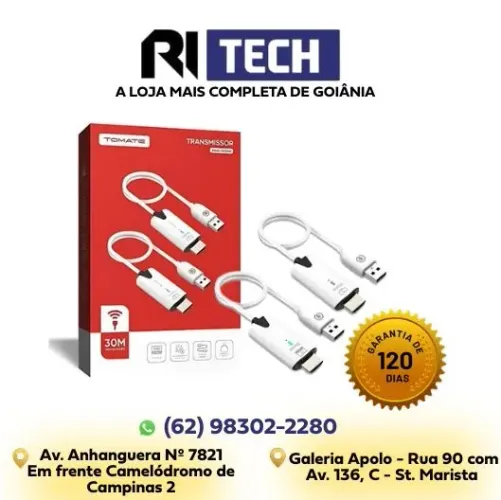 Transmissor HDMI Sem Fio Tomate 30m Full HD Alta Qualidade