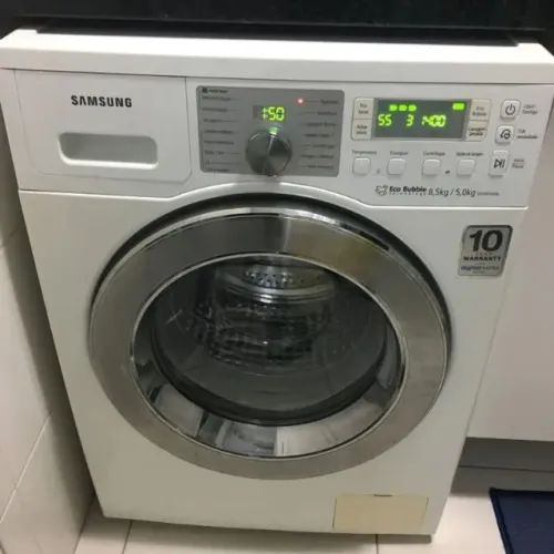 Máquina de Lavar Roupas Lava e Seca Samsung Eco Bubble 8Kg 110v + Transformador