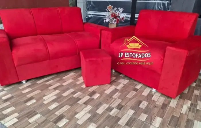 Conjunto 2/3 lugares com puff de brinde.