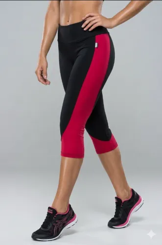 Calça Leg Legging Kaisan Nova Sem Uso Vermelha e Preta