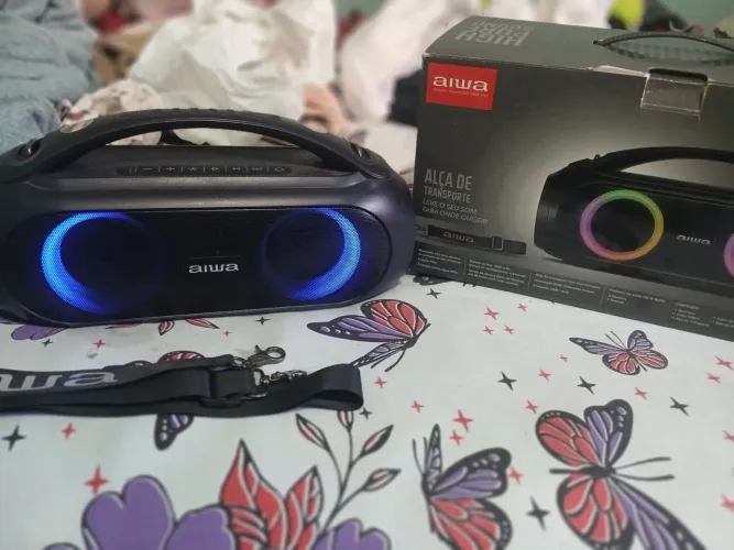 Caixa de som boombox aiwa 