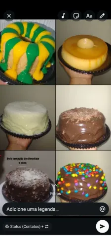 Bolos com cobertura de chocolate variados