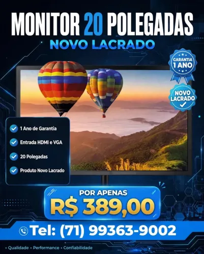 Monitor 20 polegadas Novo lacrado 