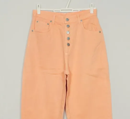 Calça jeans feminino baggy salmão laranja claro vintage CGC - Veste 36 - Ref. 5335