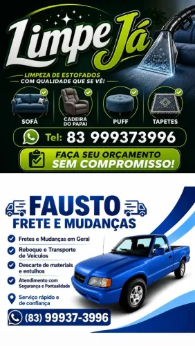 Frete e Lavagem de estofados
