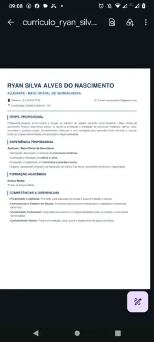 Meio oficial de Serralheiro