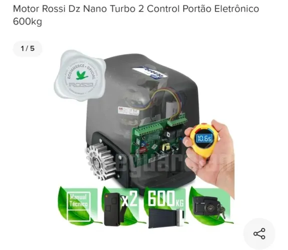 MOTOR PARA PORTÕES PESSADOS , ROSSI DZ 600 KILOS JÁ INSTALADO 