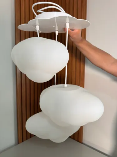 Luminária Pendente com 3 Nuvens (Leia o anúncio!)