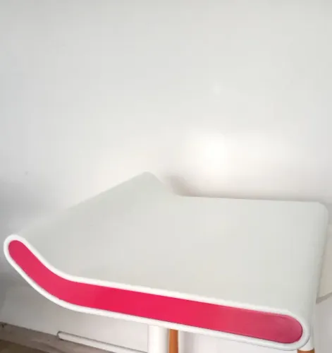 Assento para Banqueta Alta de Cozinha Branco com Rosa