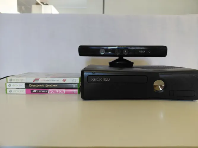 Vídeo Game XBOX 360 c/Kinect +3 Jogos