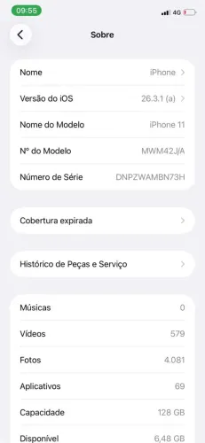 iPhone 11 no estado funcionando procedência