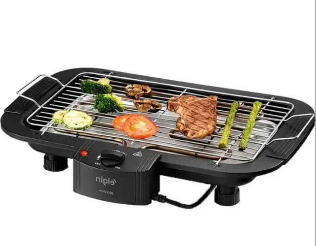 Churrasqueira Elétrica De Mesa Bbq Show Elgin 110V Com controle de temperatura, bandeja an